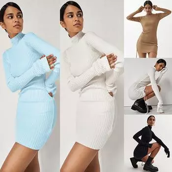 Женская мода, повседневный тонкий пуловер с длинными рукавами, сексуальный пуловер на шнуровке с запахом бедра L чёрный