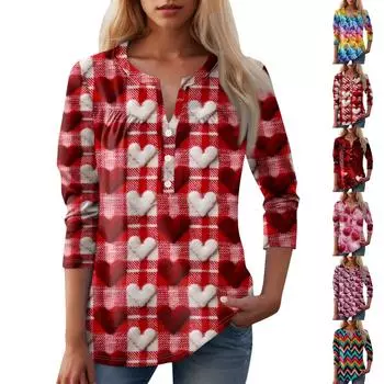 Женская мода повседневный топ с длинным рукавом и круглым вырезом с цветочным принтом L