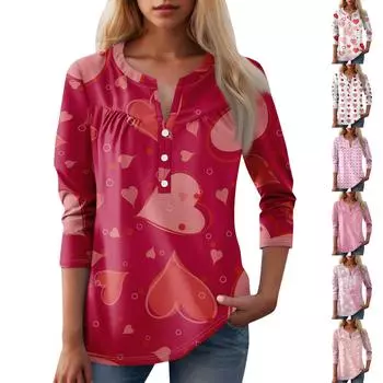 Женская мода повседневный топ с длинным рукавом и круглым вырезом с цветочным принтом XL