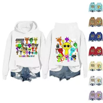 Женская мода повседневный топ с принтом пуловер свитшот M белый