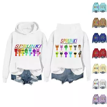 Женская мода повседневный топ с принтом пуловер свитшот L синий