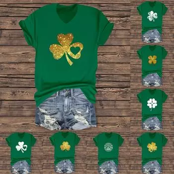 Женская мода повседневный топ с V-образным вырезом и короткими рукавами плиссированный топ с короткими рукавами M