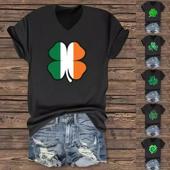 Женская мода повседневный топ с V-образным вырезом и короткими рукавами плиссированный топ с короткими рукавами M зелёный