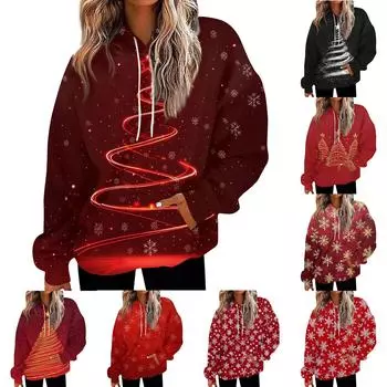 Женская мода, повседневный универсальный повседневный топ с v-образным вырезом и длинными рукавами с принтом S