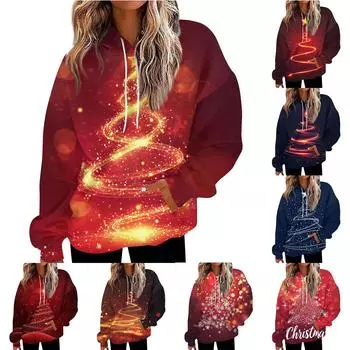 Женская мода, повседневный универсальный повседневный топ с v-образным вырезом и длинными рукавами с принтом XXXL синий