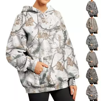 Женская мода, повседневный универсальный повседневный топ с v-образным вырезом и длинными рукавами с принтом XXL бежевый