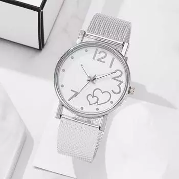 Женская мода, простой ремешок для часов в форме сердца, пряжка, женские часы, кварцевые часы