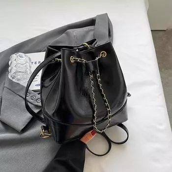 Женская мода PU кожаные рюкзаки весенний шикарный дизайн веревка сумка-ведро новые трендовые женские универсальные сумки на одно плечо