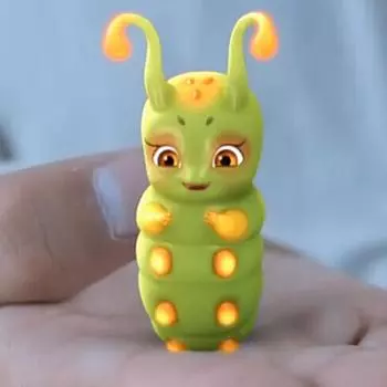 Женская мода Путешествие цветочного духа червяка сахарного сокровища кулон красочный кулон гусеница милый питомец посеребренное ожерелье