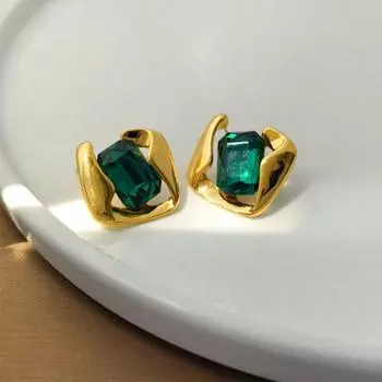 женская мода ретро серьги золотой