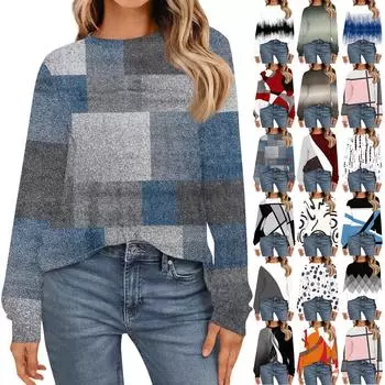 Женская мода рубашки с длинным рукавом свободные облегающие с круглым вырезом базовые топы повседневные наряды L бежевый