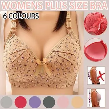 Женская мода с бантом и принтом, удобный полый бюстгальтер, нижнее белье без ободков XXL серый