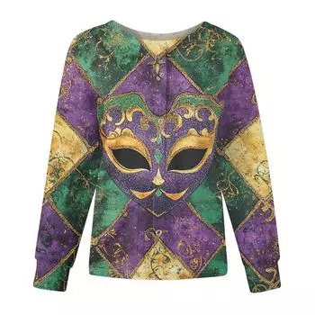 Женская мода с длинным рукавом и воротником-стойкой, однобортный, с принтом «Карнавал» L бежевый