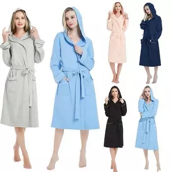 Женская мода с длинным рукавом, милая спа, удобная вязаная пижама для ванны L чёрный