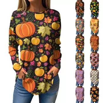 Женская мода с длинным рукавом, осенний круглый вырез, винтажный асимметричный пуловер L