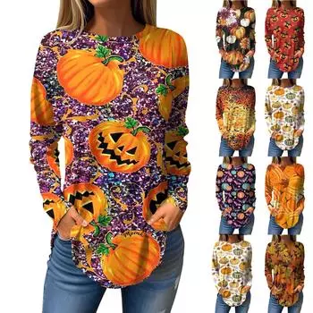 Женская мода с длинным рукавом, осенний круглый вырез, винтажный асимметричный пуловер M