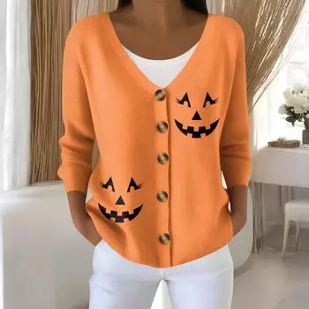 Женская мода с длинным рукавом, рождественский принт «Снеговик-снежинка», куртка, кардиган L