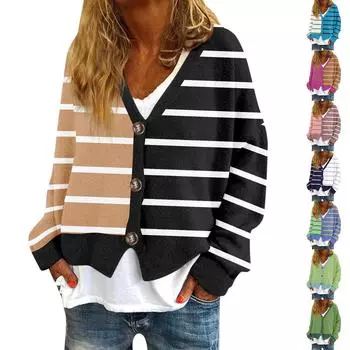 Женская мода с длинным рукавом, рождественский принт «Снеговик-снежинка», куртка, кардиган L чёрный