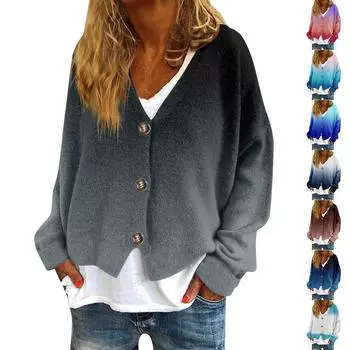 Женская мода с длинным рукавом, рождественский принт «Снеговик-снежинка», куртка, кардиган L темно-синий