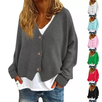 Женская мода с длинным рукавом, рождественский принт «Снеговик-снежинка», куртка, кардиган L чёрный