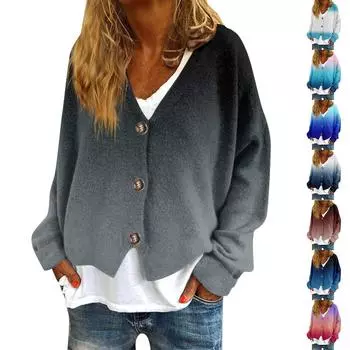 Женская мода с длинным рукавом, рождественский принт «Снеговик-снежинка», куртка, кардиган L темно-синий