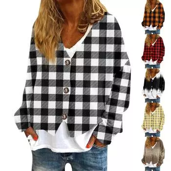 Женская мода с длинным рукавом, рождественский принт «Снеговик-снежинка», куртка, кардиган L чёрный