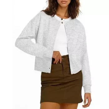 Женская мода с длинным рукавом, рождественский принт «Снеговик-снежинка», куртка, кардиган L светло-серый