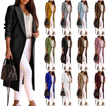 Женская мода с длинным рукавом сплошной цвет на одной пуговице кардиган нейлоновая длинная куртка L