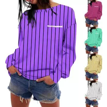 Женская мода с длинными рукавами, осенний градиентный принт, длинный рукав, круглый вырез, толстовка с капюшоном L