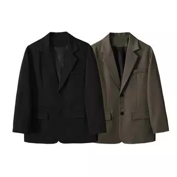 Женская мода с карманами, блейзер на одной пуговице, винтажный блейзер с вырезом и длинными рукавами, женские шикарные женские наряды, большие размеры XS чёрный