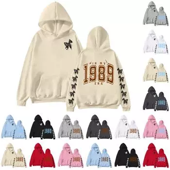 Женская мода с принтом, длинный рукав, свободная толстовка, верхняя часть, осенняя толстовка с капюшоном L бежевый