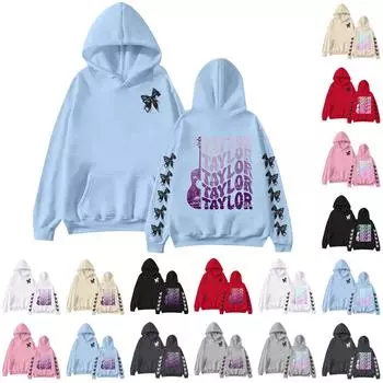 Женская мода с принтом, длинный рукав, свободная толстовка, верхняя часть, осенняя толстовка с капюшоном L бежевый