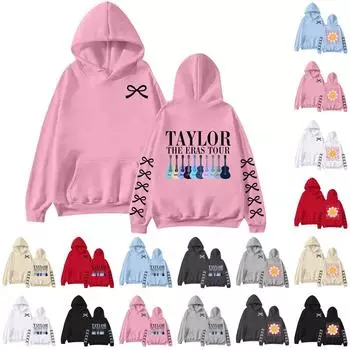 Женская мода с принтом, длинный рукав, свободная толстовка, верхняя часть, осенняя толстовка с капюшоном L бежевый