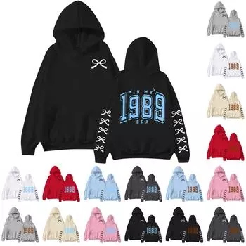 Женская мода с принтом, длинный рукав, свободная толстовка, верхняя часть, осенняя толстовка с капюшоном L бежевый