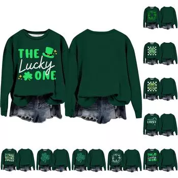 Женская мода с принтом, длинный рукав, свободный круглый вырез, свитшот, осень XXXXL