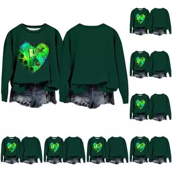 Женская мода с принтом, длинный рукав, свободный круглый вырез, свитшот, осень XXXXL