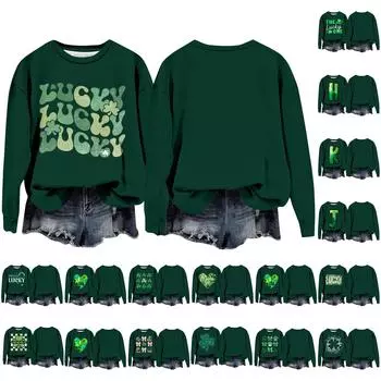 Женская мода с принтом, длинный рукав, свободный круглый вырез, свитшот, осень XXXXL