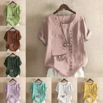 Женская мода с принтом ленивца, футболка с коротким рукавом, свободная хлопковая рубашка, повседневная свободная летняя блузка, топы S розовый