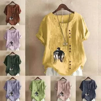 Женская мода с принтом персонажей мультфильмов футболка с коротким рукавом свободная хлопковая рубашка повседневная свободная летняя блузка топы больших размеров S розовый