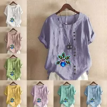 Женская мода с принтом в виде колокольчика, футболка с коротким рукавом, свободная хлопковая рубашка, повседневная свободная летняя блузка, топы S розовый