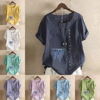 Женская мода с принтом в виде рожка льда, футболка с коротким рукавом, свободная хлопковая рубашка, повседневная свободная летняя блузка, топы S розовый