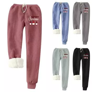 Женская мода с рождественским принтом, высокопрочные эластичные мягкие леггинсы на животе, брюки L чёрный