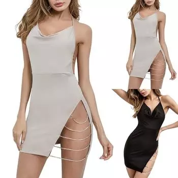 Женская мода Сексуальная кружевная одежда с открытой спиной Боди Нижнее белье One Size чёрный