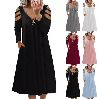 Женская мода сексуальное однотонное мини-платье без рукавов с коротким рукавом XL чёрный