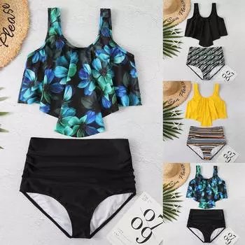 Женская мода сексуальный купальник из двух частей купальник бикини с открытой спиной M чёрный