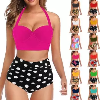 Женская мода, сексуальный летний купальник с подсолнухом, большой бикини, пляжный костюм XXXXL