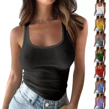 Женская мода сексуальный топ майка майка однотонные топы XXXXXL чёрный