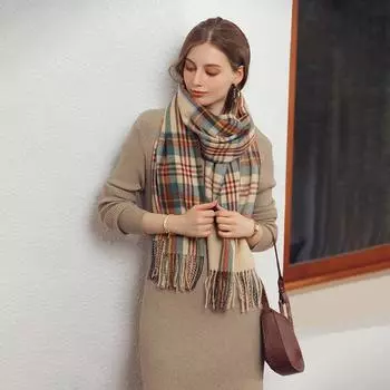 Женская мода шотландский стиль тартан теплый шарф клетчатый мягкий длинный шарф шаль Рождество День святого Валентина для девушки жены мамы красный