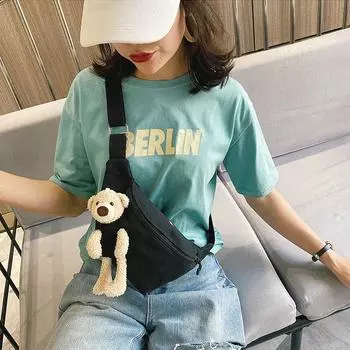 Женская мода Симпатичные сумки Холщовые сумки через плечо Сумка через плечо Сумки на грудь белый