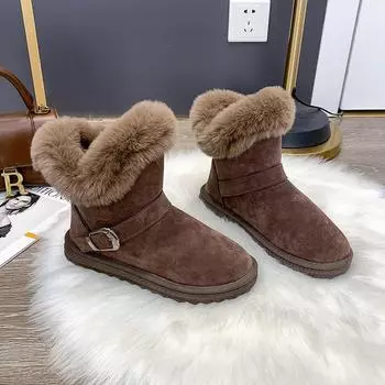 Женская мода Снежные сапоги Зима Плюс Бархат Теплые сапоги Открытый досуг Прогулка Ботинки 36